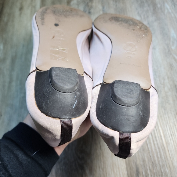 All Black Satin Mini Healed Double Bow Dress Shoes Made In Taiwan Size 10 - Picture 7 of 16